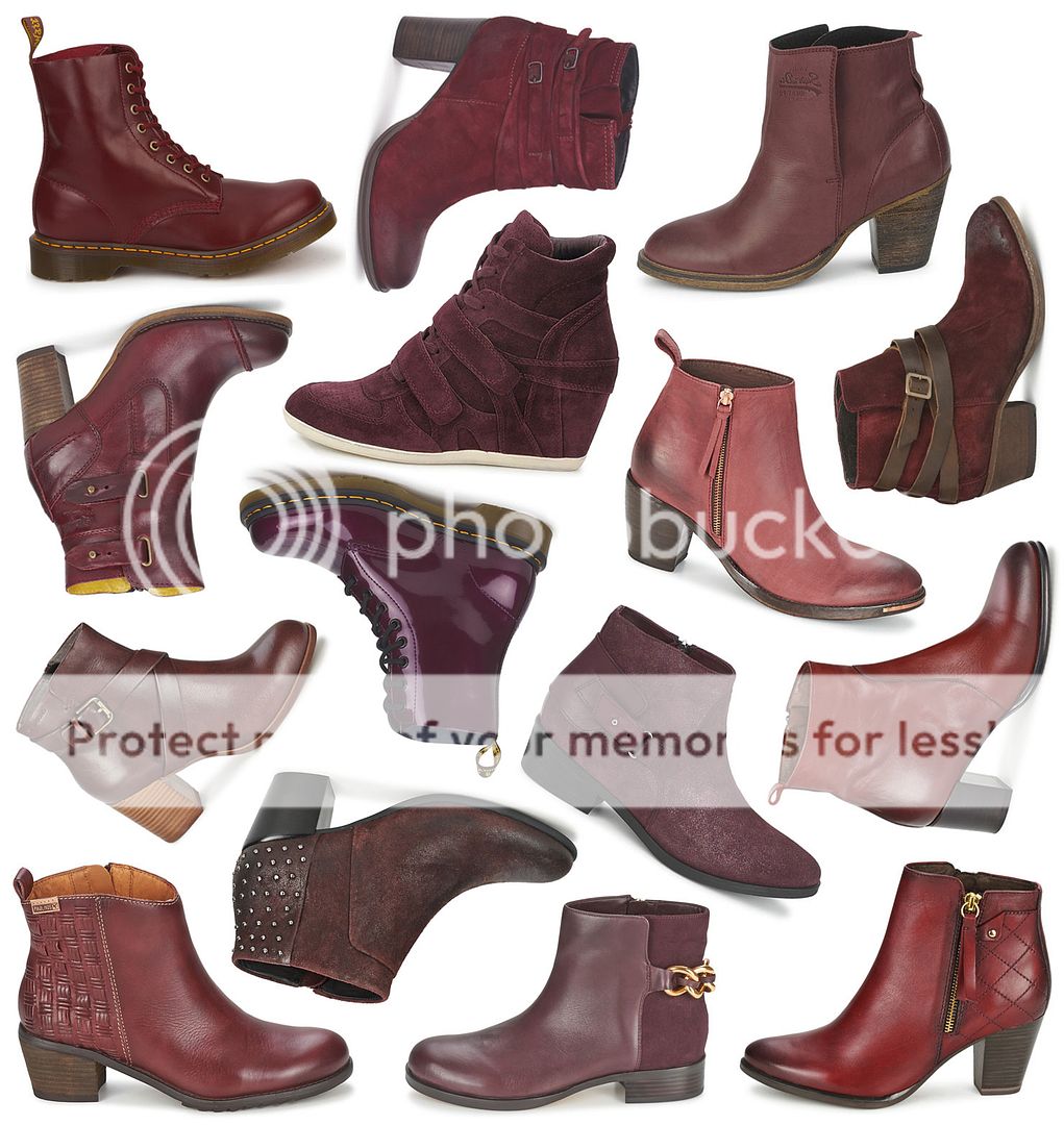 berry burgundy booties